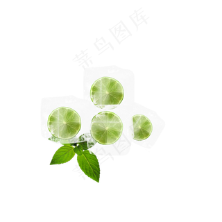 清新柠檬冰块冰晶元素清新柠檬冰块冰晶元素
