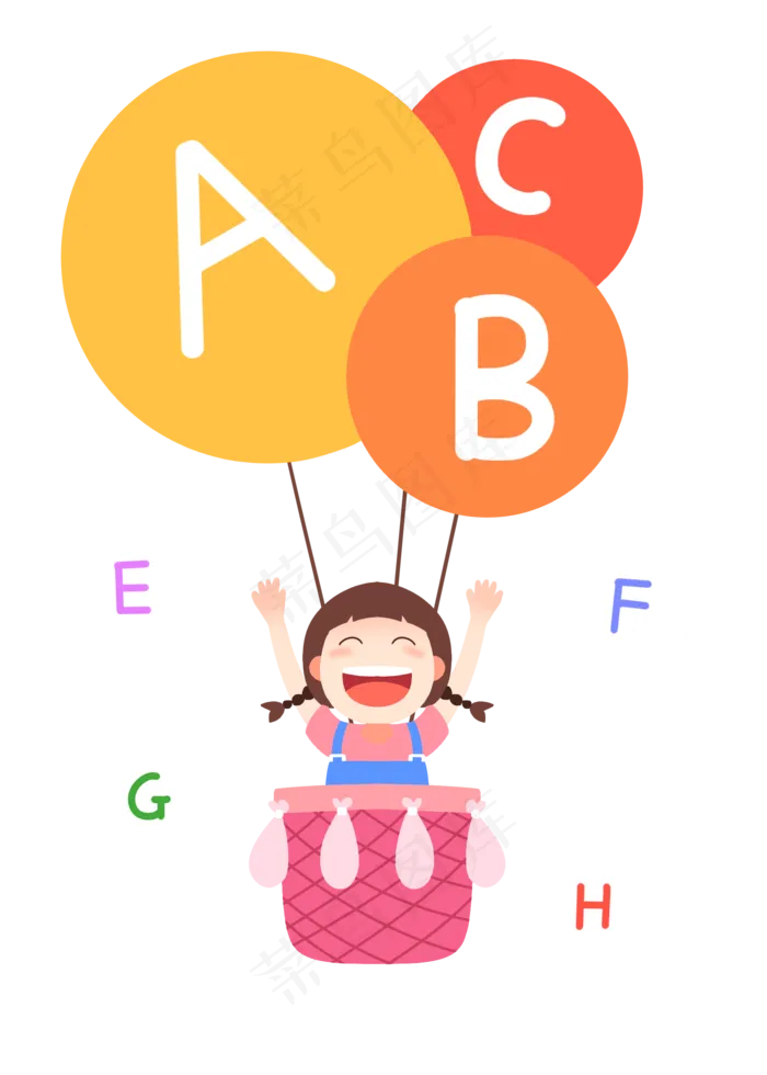 学习英语小女孩学习英语小女孩ai矢量模版下载