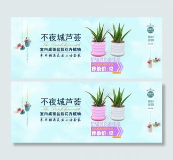 天猫设计绿色植物芦荟促销