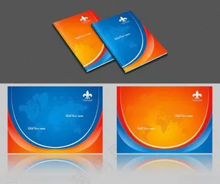 蓝红两套企业封面CDR矢量素材