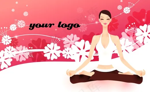 粉色韩式插画名片