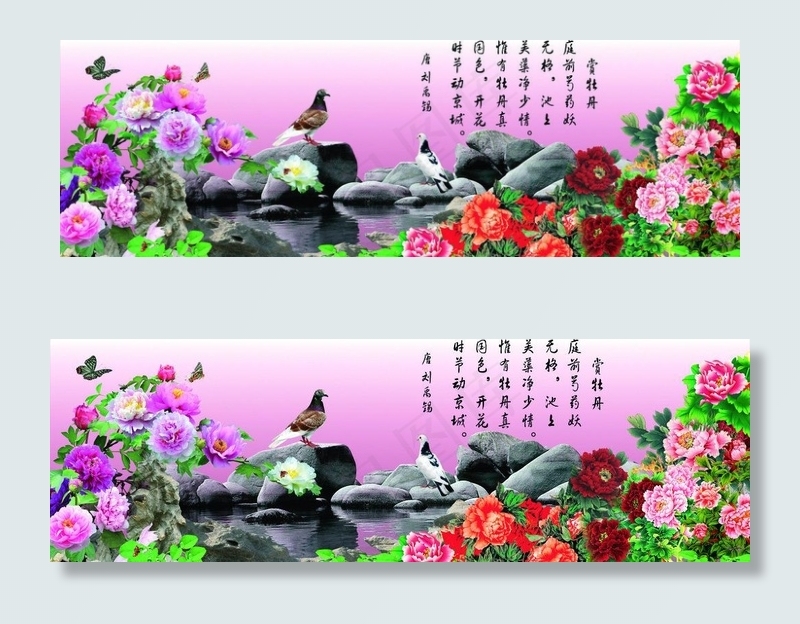 牡丹图片(6803X2551(DPI:72))psd模版下载