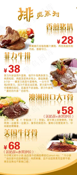 牛排菜谱PSD模板