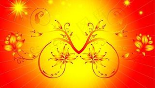 CDR格式金光灿烂的花纹背景矢量素...