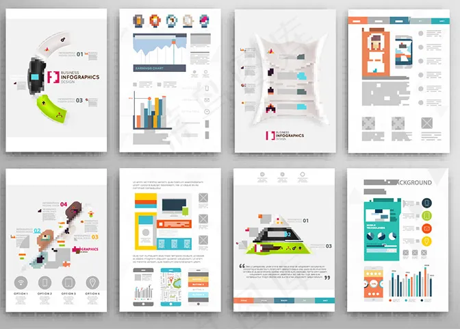 时尚商务宣传单页设计矢量素材psd模版下载
