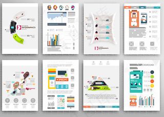 时尚商务宣传单页设计矢量素材