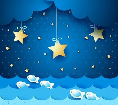 卡通矢量03夜eps,ai矢量模版下载