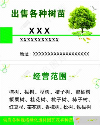 树苗名片园林名片树苗