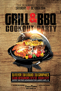 GRILL and BBQ Cookout Party Flyer