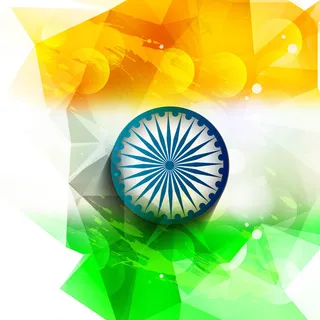 多边形印度国旗背景