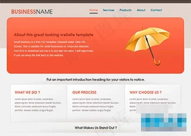 橙色大图公司商业官网html5模板