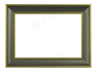 橄榄金色镜框孤立在白色的背景水平