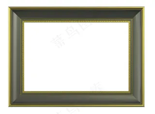 橄榄金色镜框孤立在白色的背景水平