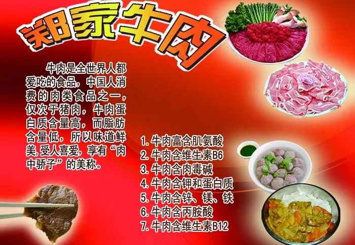 牛肉中医知识广告板图片