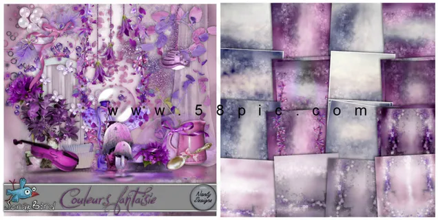 欧美剪贴素材(紫色系)