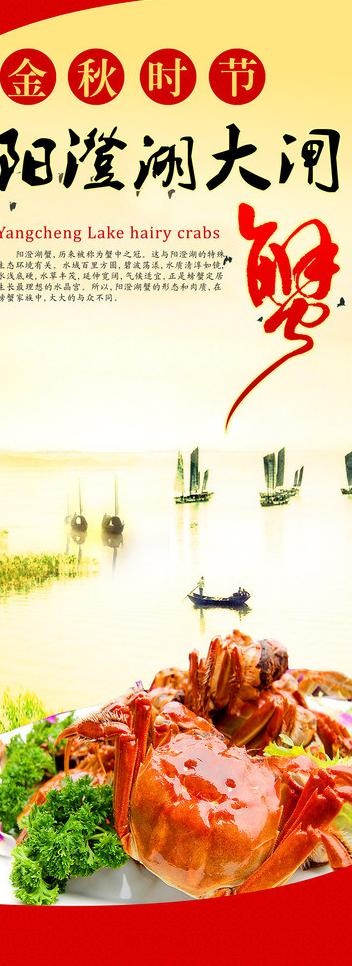 阳澄湖大闸蟹展架图片(4252X10630(DPI:135))psd模版下载