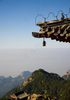 泰安泰山 鸟瞰图图片