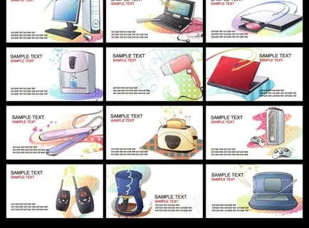 数码产品名片背景设计矢量素材