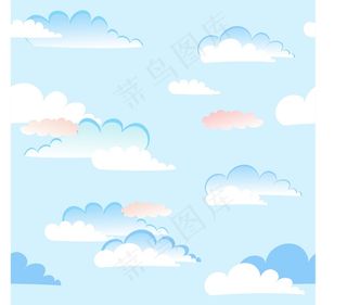 无缝蓝天白云向量