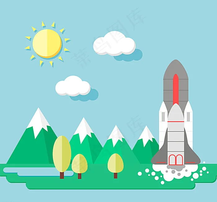 童趣火箭发射插画矢量素材图片ai矢量模版下载