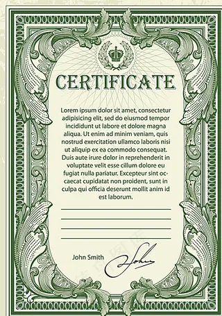 证书模版矢量素材图片