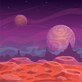 卡通太空月球矢量图