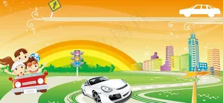 建筑汽车草地图片