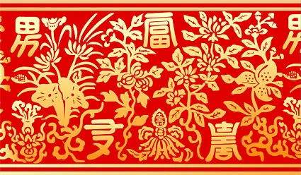 中国古典花纹矢量素材的财富