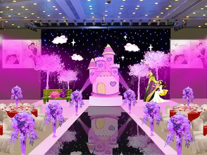 粉色城堡婚礼场景效果图