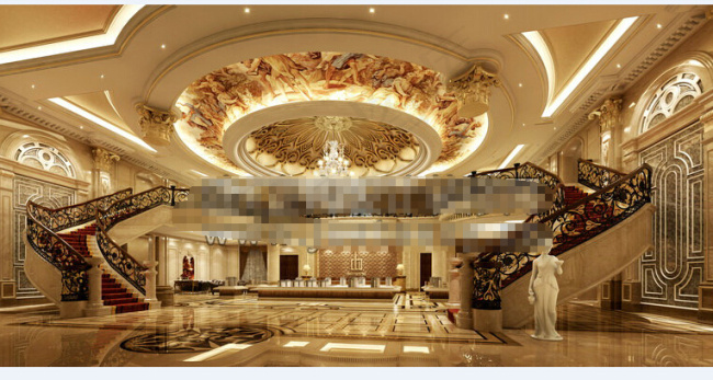 酒店大堂设计效果图设计素材