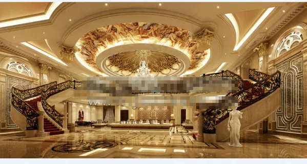 酒店大堂设计效果图设计素材