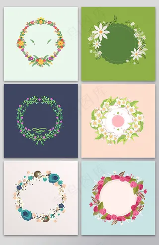 欧式边框背景婚礼花环设计元素矢量图
