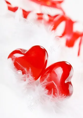 情人节红心丝带图片