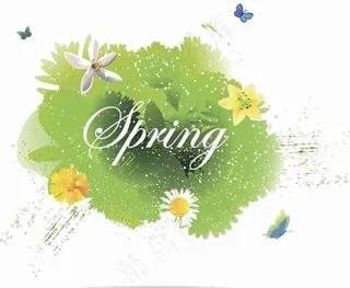 水墨梦幻春天背景图片