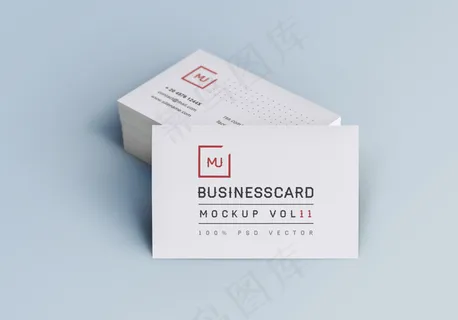 白色简约名片样机