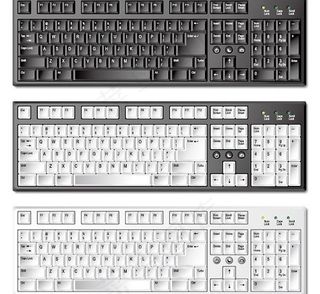 3个精致的写实风格的键盘矢量素材