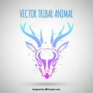 时尚鹿头剪影素材