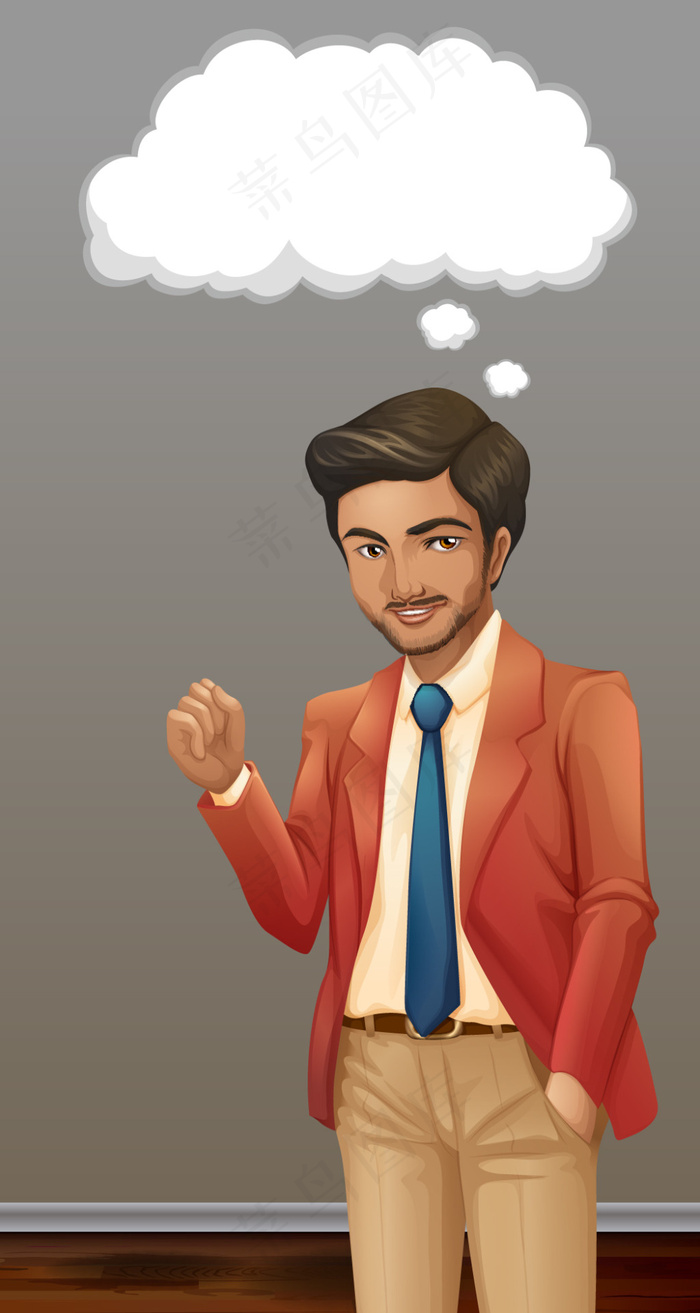 握紧拳头的职业男性插画