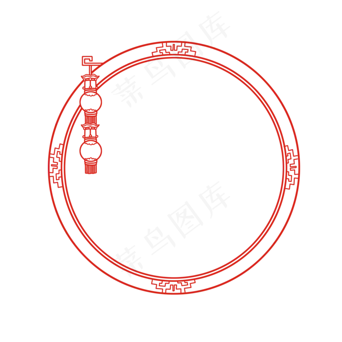 红色古风边框装饰图免扣图(300 dpi)