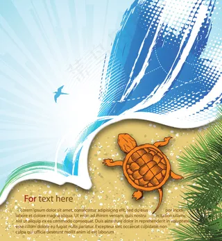 夏天的海滩背景矢量素材03