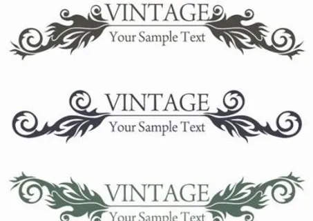 复古风格的花卉设计矢量图