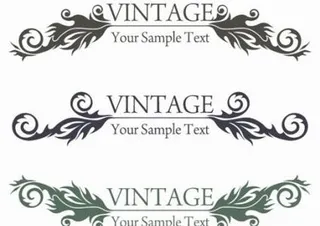 复古风格的花卉设计矢量图