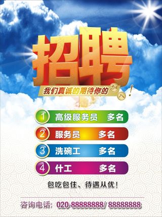 餐厅招聘海报广告