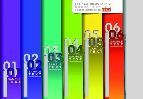 编号的旗帜制图表矢量05