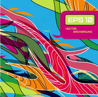 漂亮的彩色线条图案01矢量