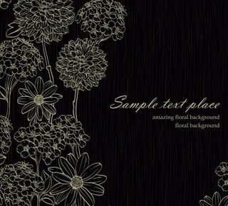 黑白线稿背景矢量素材1