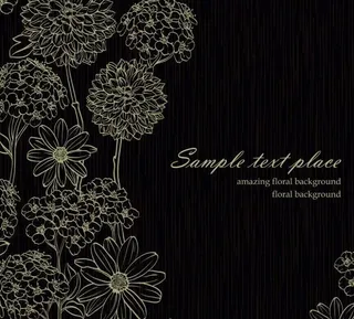 黑白线稿背景矢量素材1