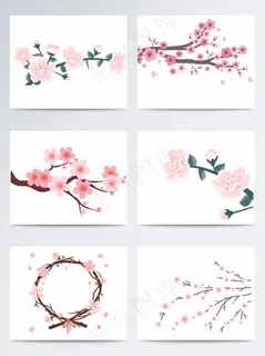 古风手绘樱花桃花插画 古风手绘樱花桃花插画