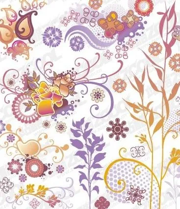 可爱的风格花纹元素矢量素材eps,ai矢量模版下载