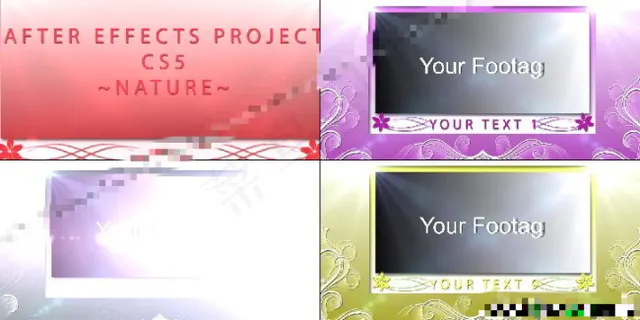 花纹生长中闪光转场展示模板